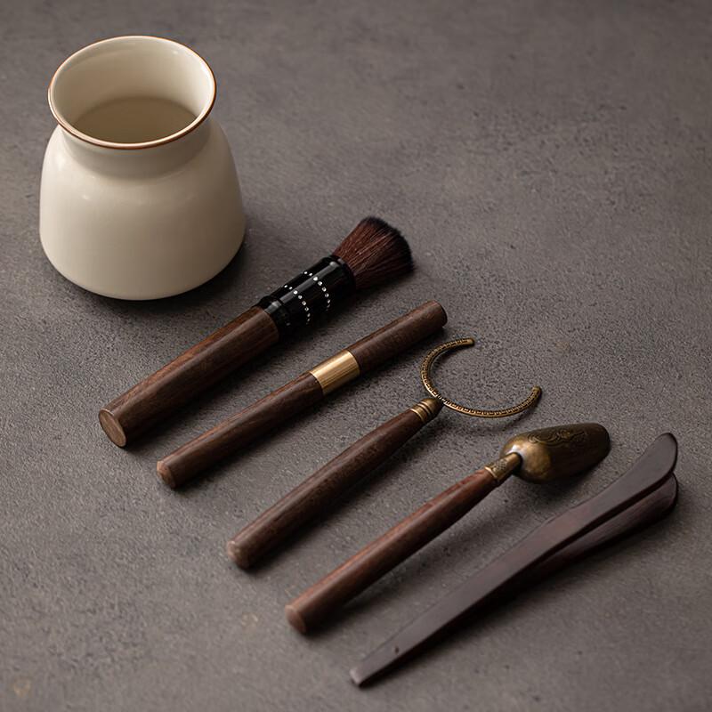 Jia Lang Ru Ware Beige Six Gentlemen Tea Set