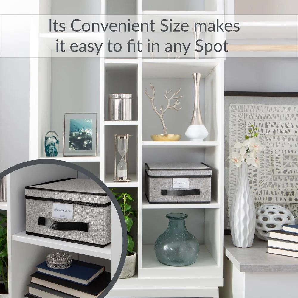 Stackable Plastic Storage Box with Lid and Label Window Clothing and Keepsake Organization Ideal Closet Bedroom Use