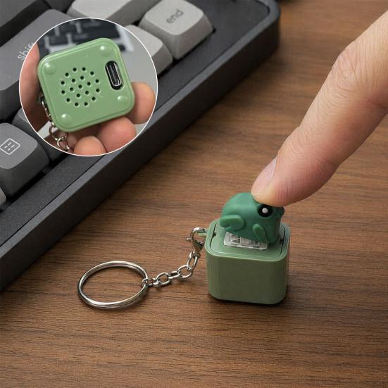 1/2 Pcs Seagull Mine Button Keychain Rechargeable Fidget Clicker with Real Sound