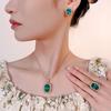 Schmuck Kupferboden Vergoldet Simulation Para Grün High-End Schmuckset Damen Stein 13 * 18