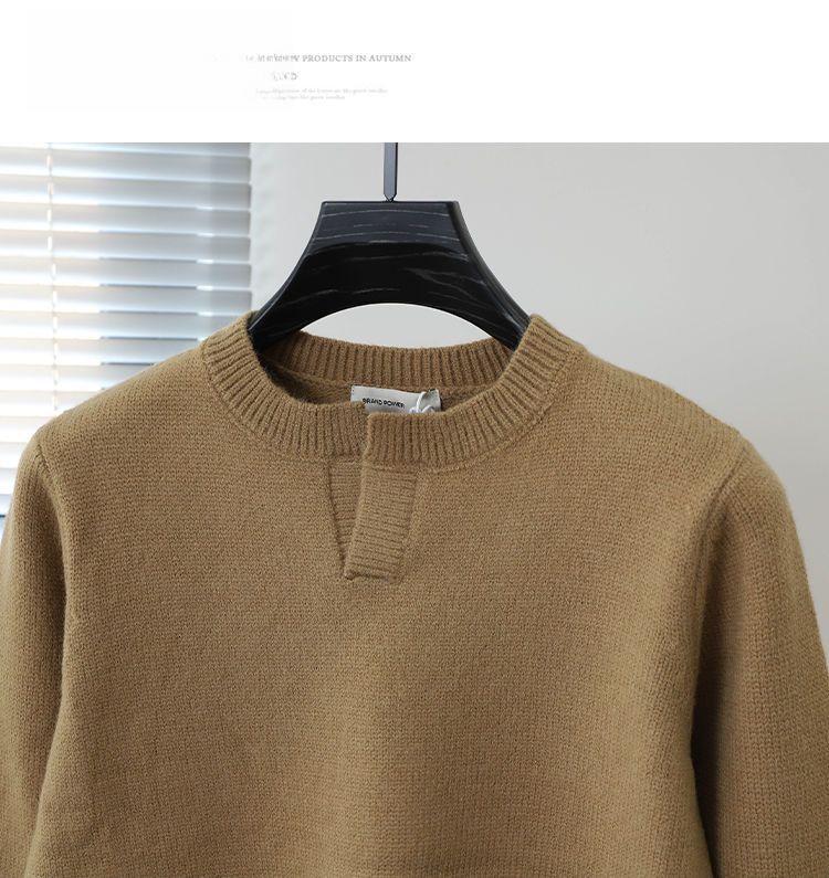 Men's Solid Color Round Neck Winter Pullover Sweater - Soft, Stylish, Youthful Knitwear