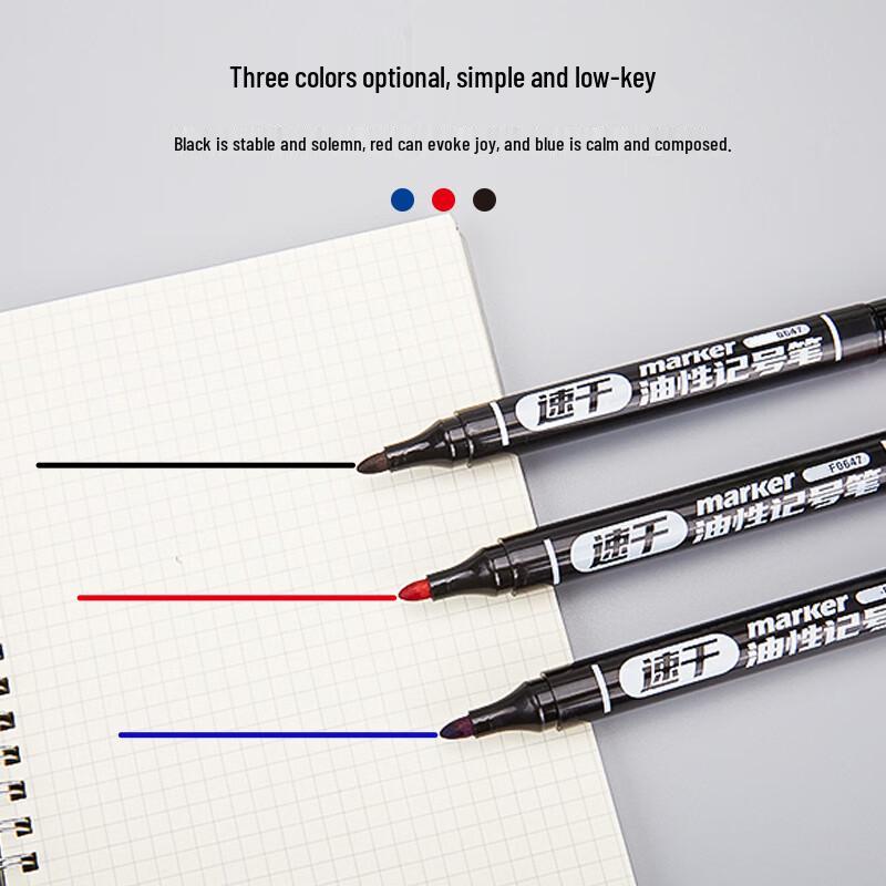 Canglongxing Waterproof Oil-Based Broad Tip Marker Pen 10-Pack