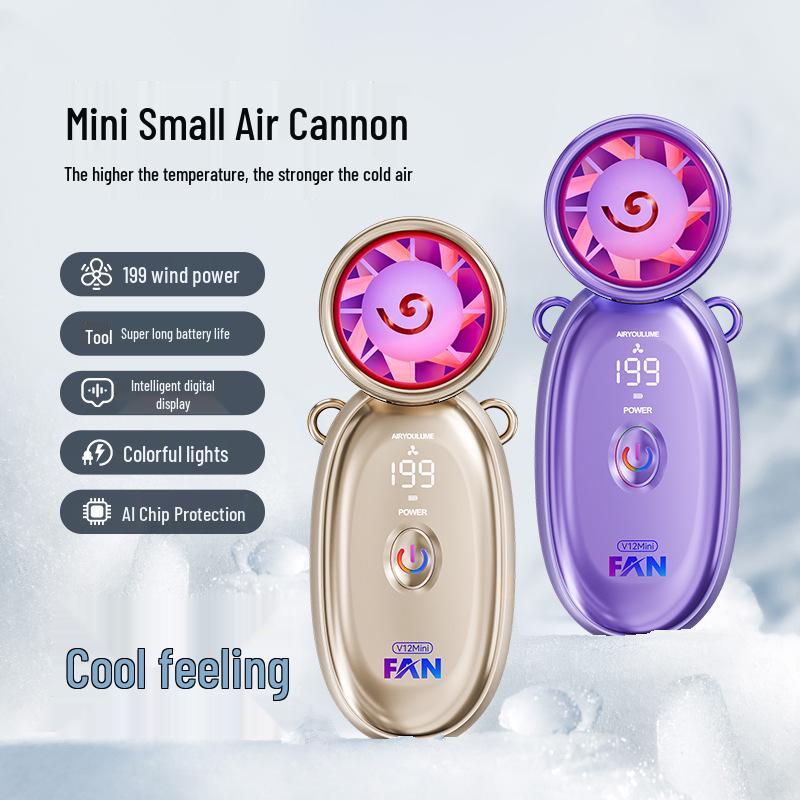 Turbo Handheld Mini Fan: High-Speed, USB Rechargeable, Long-Lasting Battery, Portable and Powerful for Outdoor Use