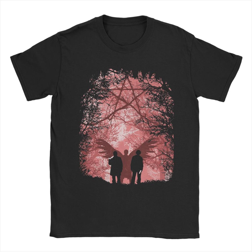 Famous Hunters T-Shirts Supernatural Sam And Dean Hip Hop Funny 100% Cotton Tee Shirt Short Sleeve T Shirts Plus Size Tops