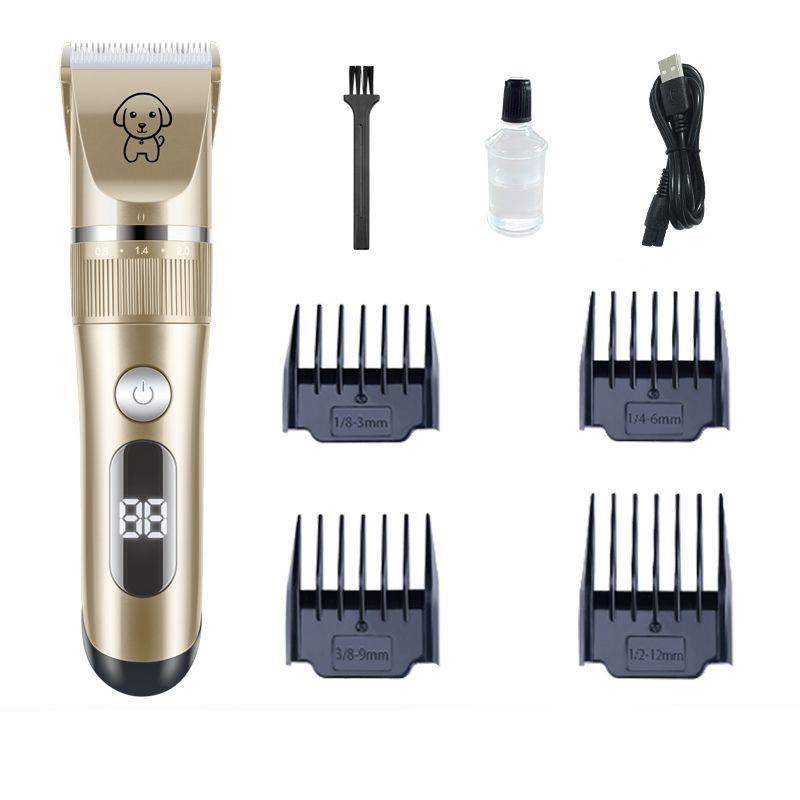 

Quiet 5-Speed Pet Grooming Clippers for Cats And Dogs – LED Battery Display, Waterproof Ceramic Blade Hair Trimmer Kit for Long-Haired/Matted Cats золотой