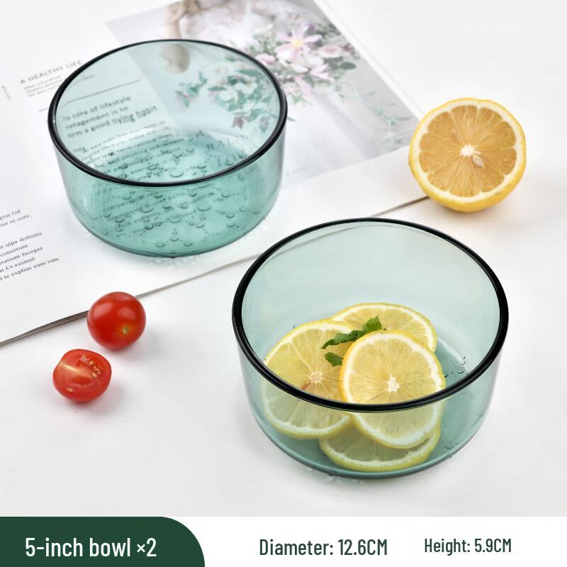 Nordic Green Glass Snowflake Bowl Set