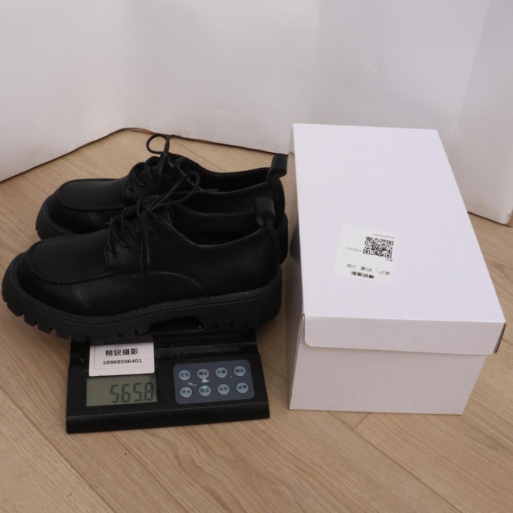 Foreign trade large size 2025 spring and autumn new lace-up small leather shoes for women British style thick-soled round head thick heel single shoes