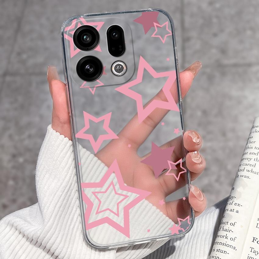 Suitable For Oppo Find X9 X7 X5 Pro X3 X2 Reno11 12 Pro Phone Cover Cute Panda Rabbit Pattern Transparent TPU Dustproof Protective Case For Oppo Shell