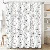 Modern Black White Floral Shower Curtain Bathroom Decor Customizable Size Waterproof Printing High Quality Home Decoration