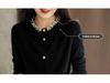 Handcrafted Women's Beaded Knit Cardigan - Spring/Autumn Long-Sleeve Sweater