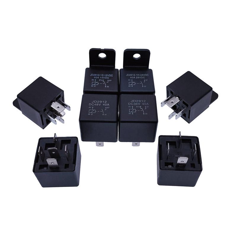 40A Auto Car Relay JD2912 4 Pin 5 Pin DC 12V 24V 36V 48V with Mounting Hole Coil Power 1.8W Automobile Control Device with Line Relays 5