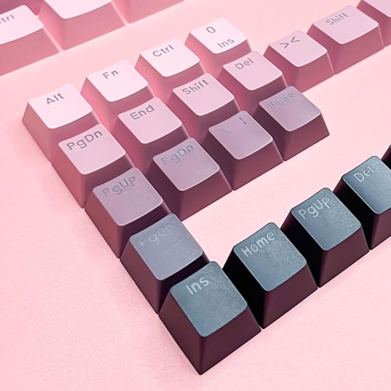 Ergonomic OEM Profile PBT Keycap Set, Front Printed Double Shot Keycap with Shine Through for Mechanical Keyboards
