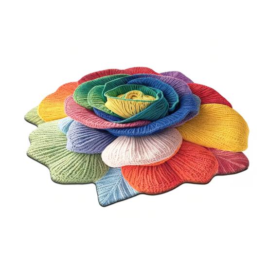 

3D Цветочный коврик для пола Реалистичный цветок Ковер для гостиной Нескользящий Впитывающий коврик для ванной Ковер для спальни Игровой комнаты Кухни 80cm разноцветный