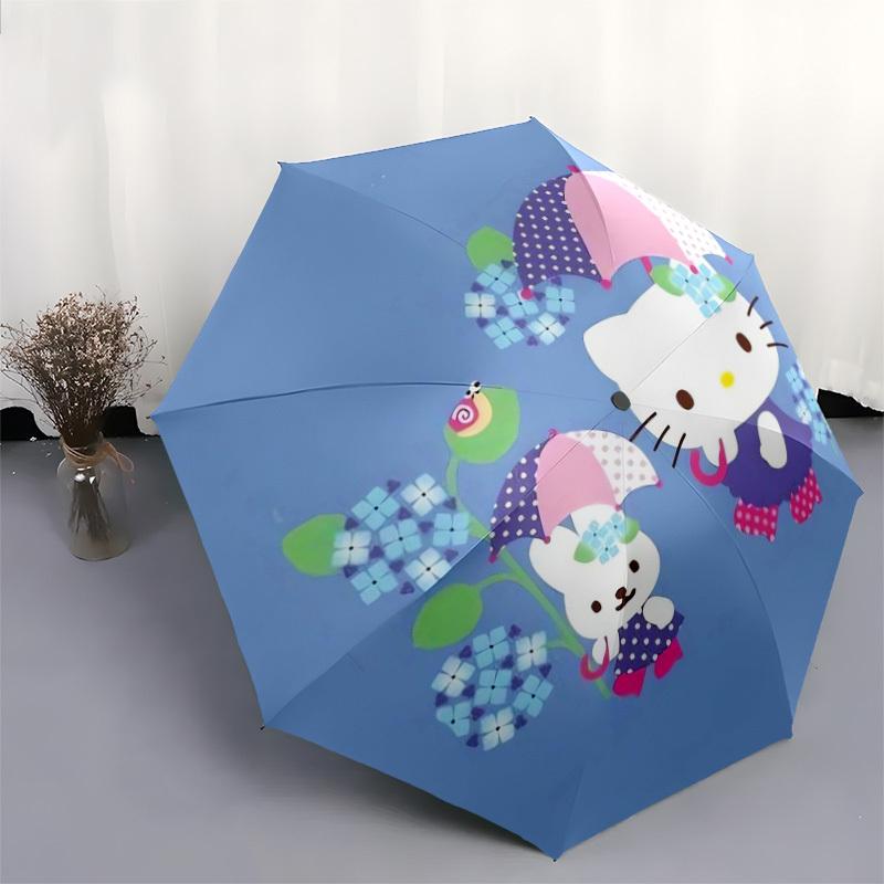1pc Hello Kitty Day Adventure Umbrella with Plastic Handle,Suitable for All Seasons Home Travel Outdoor UmbrellaSanlio523