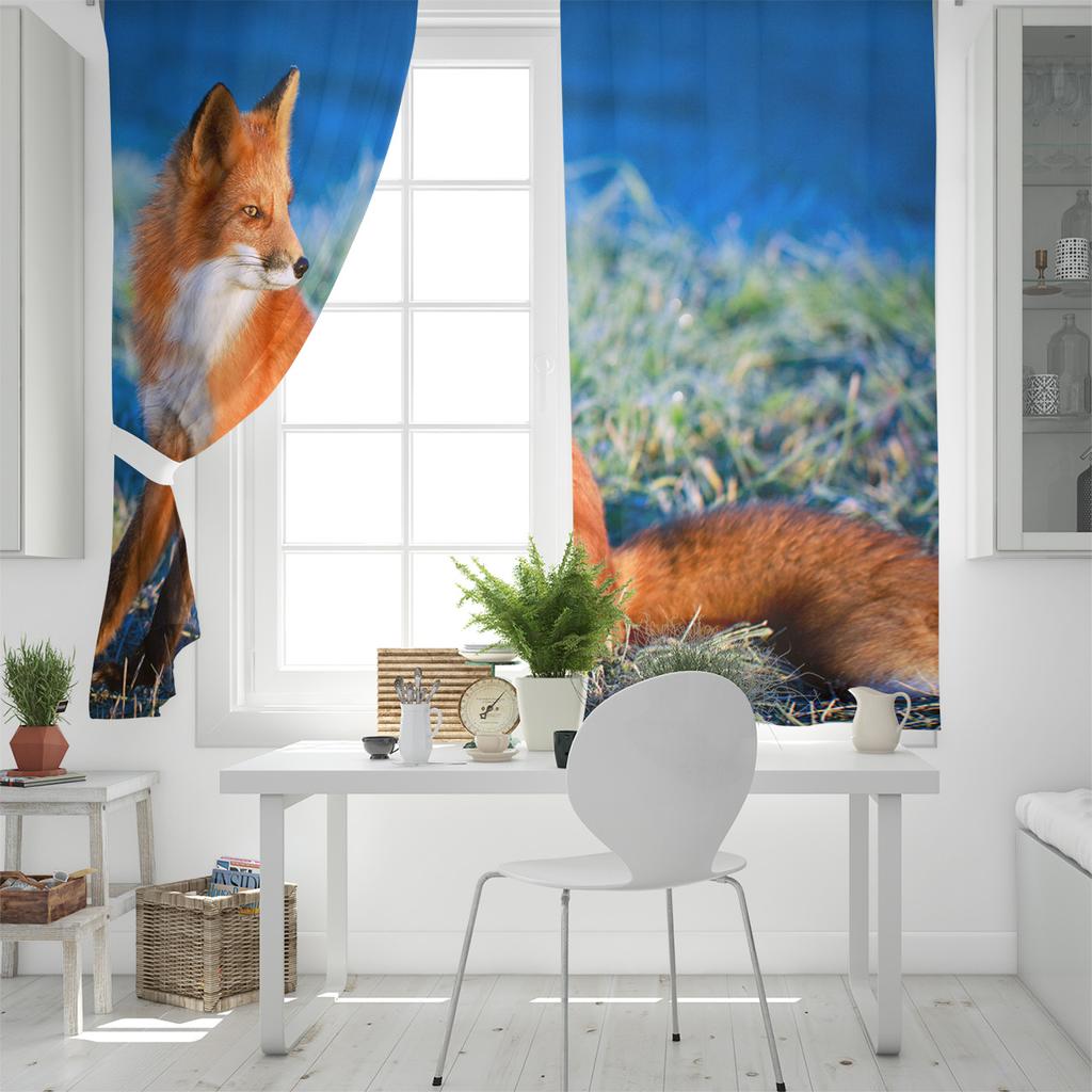 Red Fox Animal Window Curtains Curtains for Living Room Decorative Items Living Room