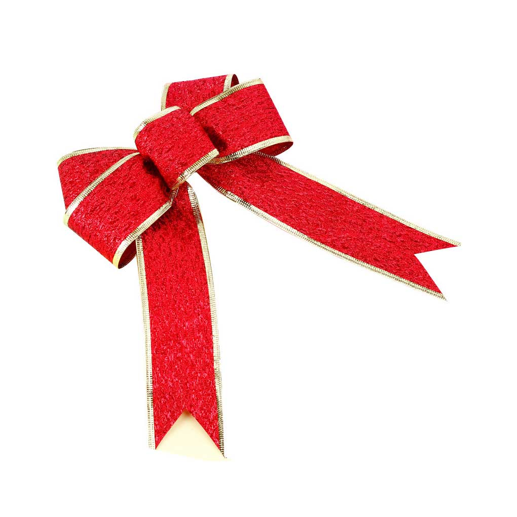 Lightweight Bowknot Christmas Ornaments Handmade Ribbon Flower Bright Flashing Bows Knot for Festival Party Wedding Celebration