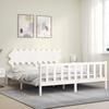 VidaXL Bed Frames with Headboard White Super King Solid Wood 3193482