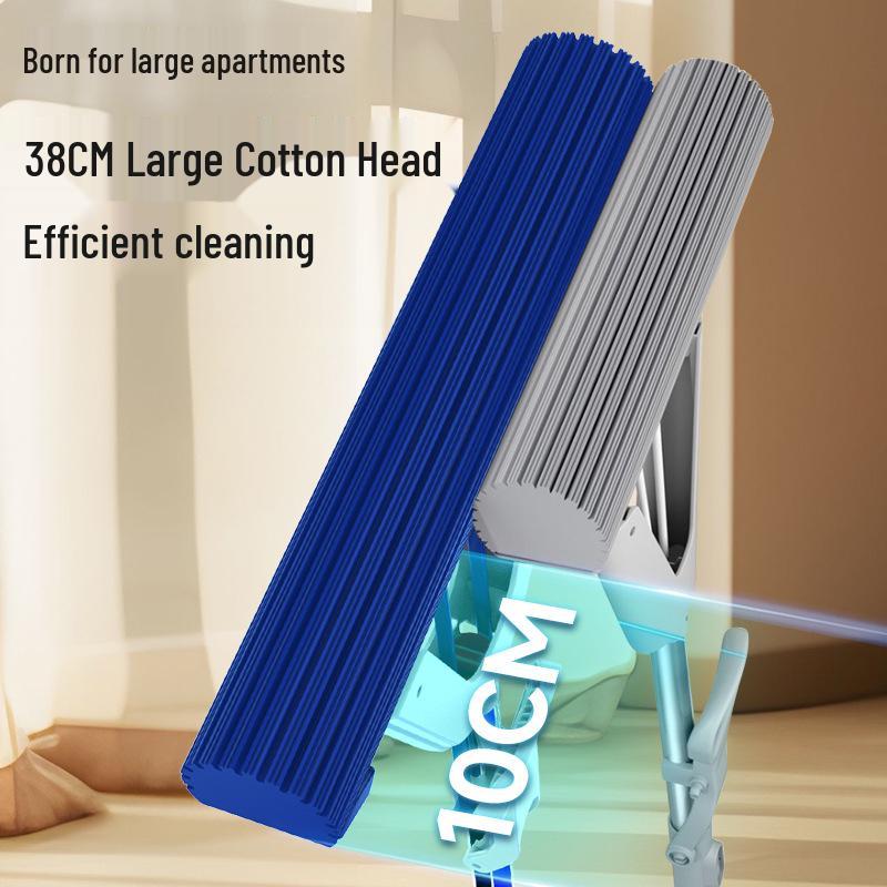 Sponge Mop: Foldable, Hand-Free Cotton Mop for Easy Water Absorption