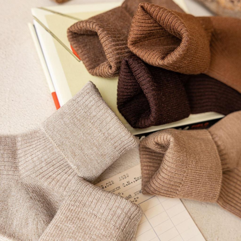 Solid Color Double Needle Cashmere Socks Men'S Pile Socks Business Stockings Thermal Storage Socks Socks Black