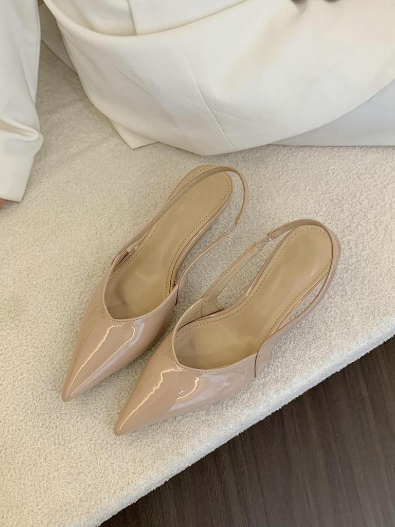 Niche high heels silver bag head sandals women's shoes spring temperament socialite style thin heels empty single shoes