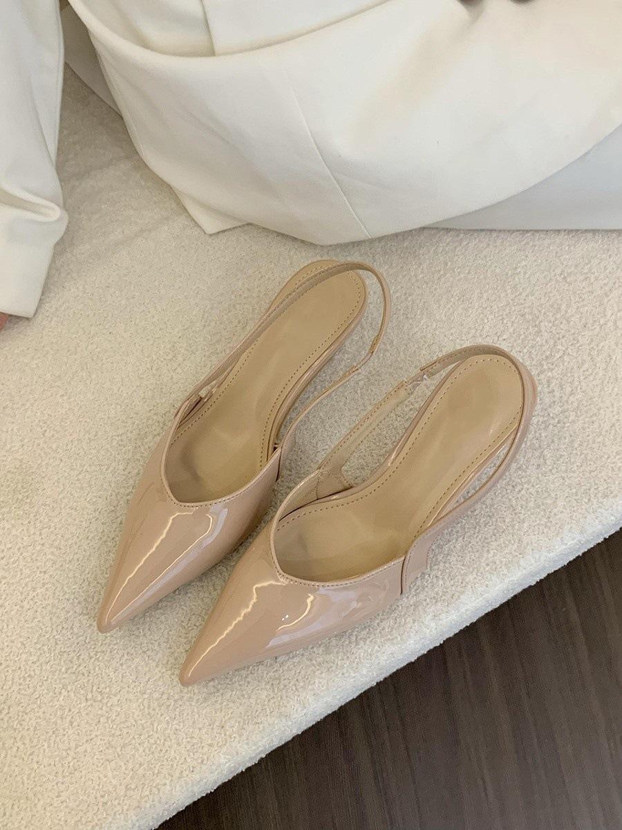 

Niche high heels silver bag head sandals women s shoes 2025 spring and summer temperament socialite style thin heel empty single shoes 35