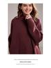 Women's 100% Pure Cashmere Half Turtleneck Sweater – Casual, Loose, Thick, Mid-Length Pullover