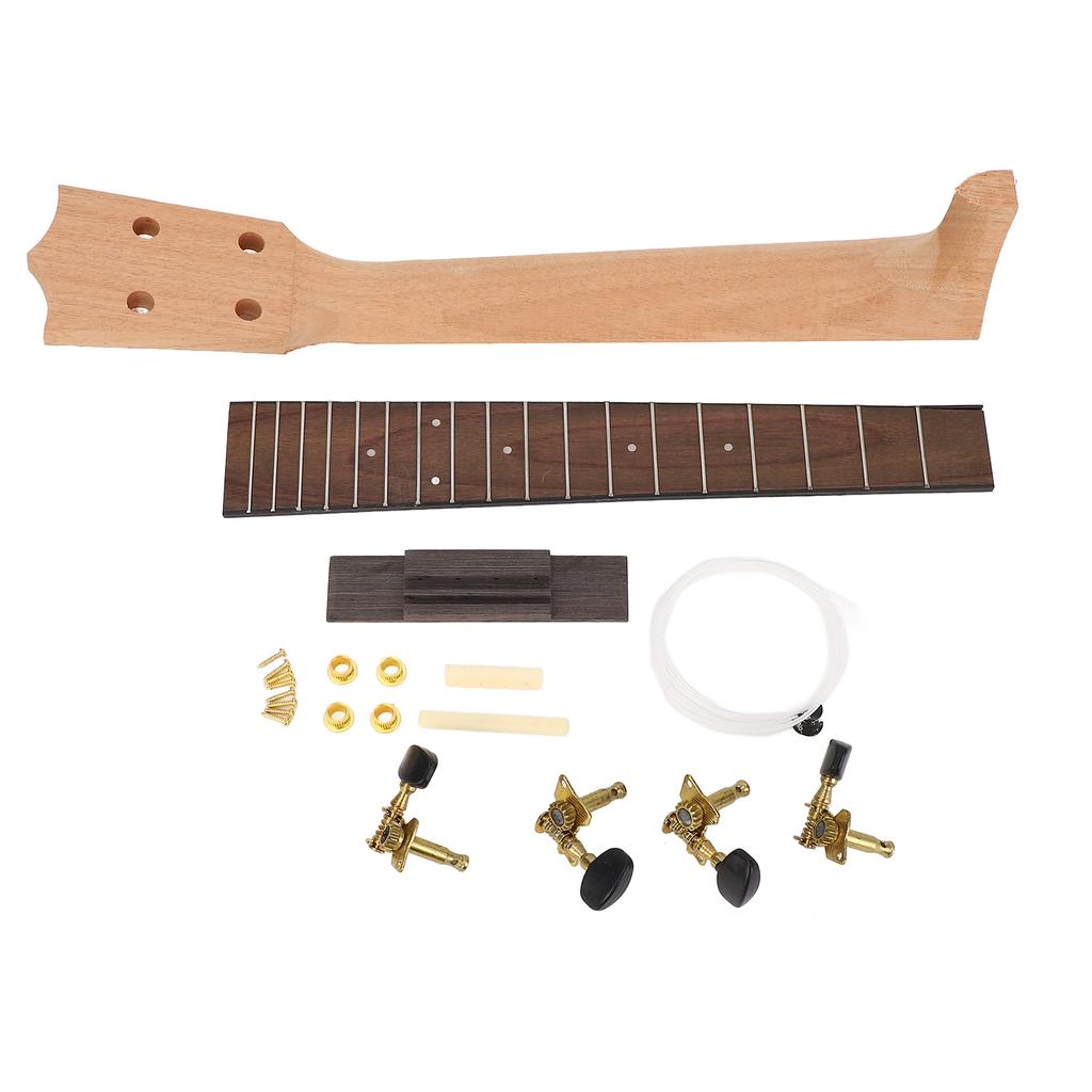 Ukulele Hals Set Ukulele Hals Palisander Griffbrett Saitenwirbel und Steg Set für Handarbeit