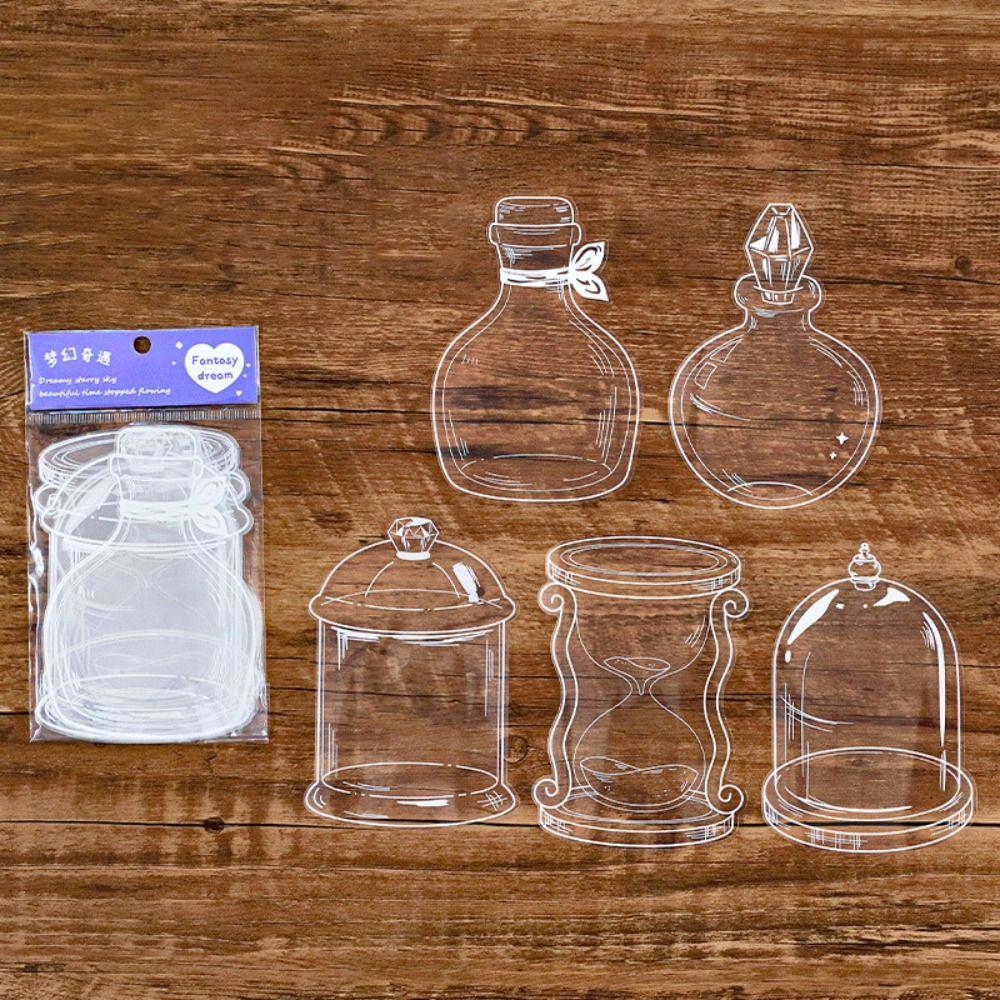 20PCS DIY PET Stickers Transparent Flower Page Clips Pressed Flower Bookmark  Reading Lovers