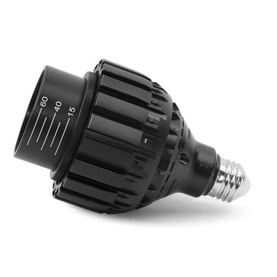 Pispoer LED Grow Light, E26 Socket, 24W, Full Spectrum, 15°-60° Beam Angle Adjustment, 5800K White (Black)