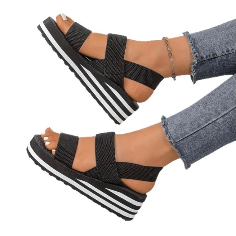 

Summer new women s beach shoes fashion versatile toe sandals summer 36 чёрный