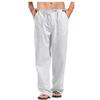 Men's Pants Cotton Linen Straight Beach Trousers Male Casual Spring Summer Breathable Waist Fitness Joggers Pants Streetwear