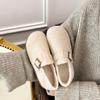 Women S Winter Faux Fur Lined Flat Casual Slip On Shoes