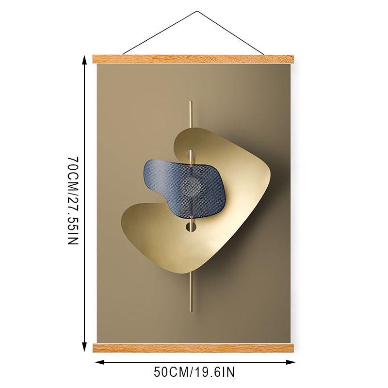 Magnetisches hängendes Gemälde mit geometrischen Bildern, dekoratives Gemälde, Scroll-Fotobild mit solidem Poster-Clip, Wanddekoration