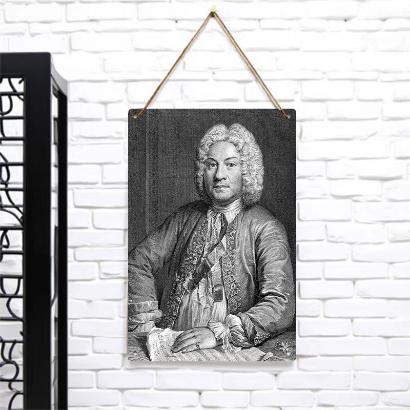 Vintage European Portrait Metal Iron Painting Home Wall Decor Living Room Study Art Hanging Ornament
