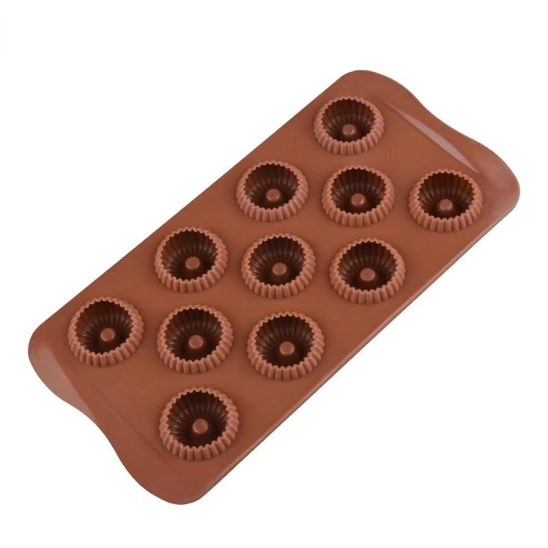 

3D Mini Spiral Shape Silicone Cake Mold Mousse Dessert Baking Chocolate Donuts Bakeware Pastry Mould коричневий