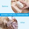 PATIKIL Doll Hair Planting Holder Doll Hair Planting Wooden Crochet Hook with Doll Wig Doll Hair Making Supplies for DIY Silver Tone Kit, 0.6mm