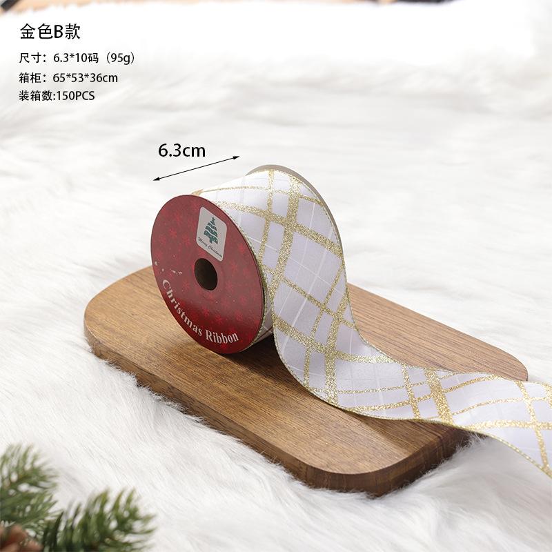 New Christmas Transparent Mesh Snowflake Ribbon Handmade Bowknot Props Gift Packaging Hanging Wall Hanging Interior Decoration