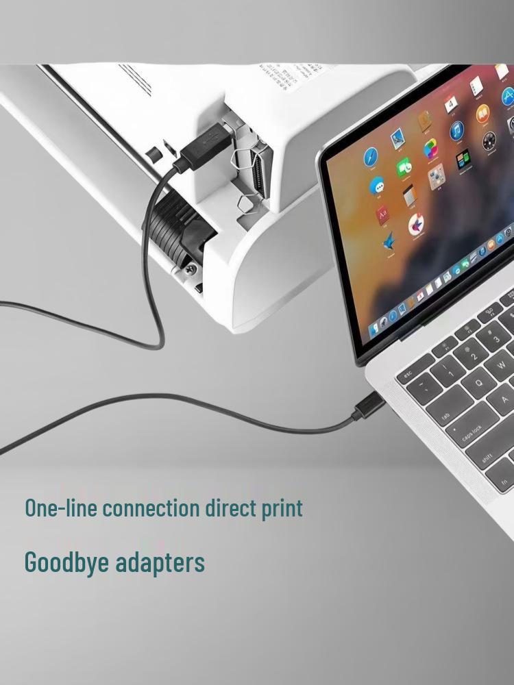 Type-C to Square Port USB 2.0 Printer Cable for High-Speed Mobile Phone and Computer Connections