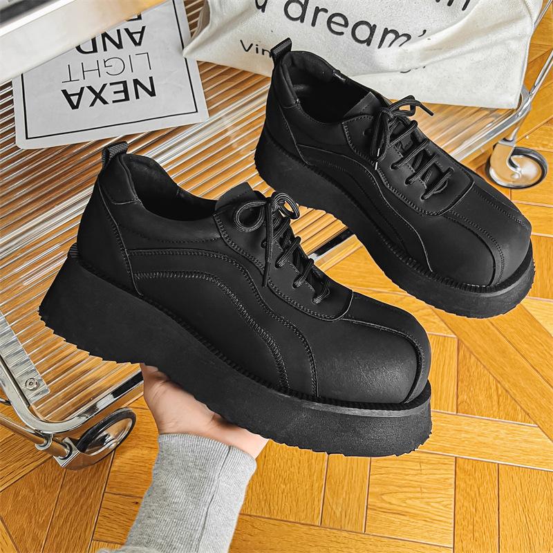 

Кожаные туфли мужские весенне-осенние британские костюмы с большой головой в гонконгском стиле для студентов средней школы в стиле ретро на платформе 20255-J 44 чёрный