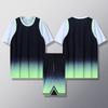 B002 Ensemble de Maillots de Basket-ball Faux Deux Pièces, Maillots Imprimés pour Hommes et Femmes Adultes, Avec Poches des Deux Côtés S-5XL