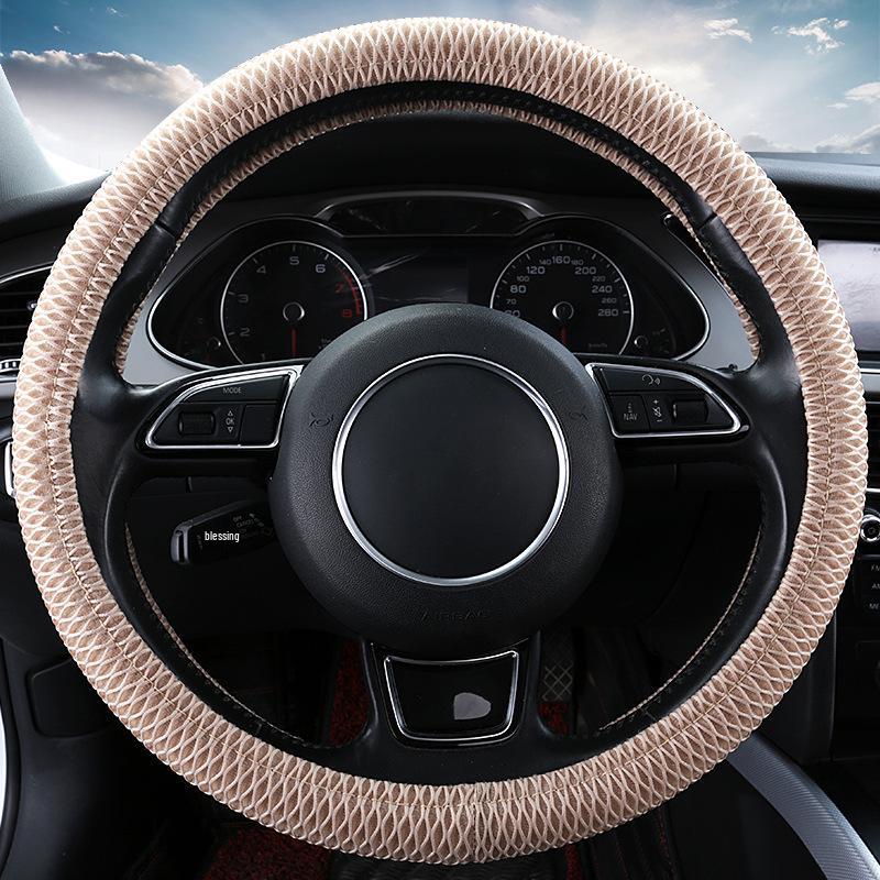 Breathable Mesh Car Steering Wheel Cover - Cute Honeycomb Sandwich Design