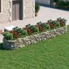 VidaXL Raised Bed with Gabion Flower Bed Plant Support Planter Flower Pot Garden Terrace Outdoor Iron 152043