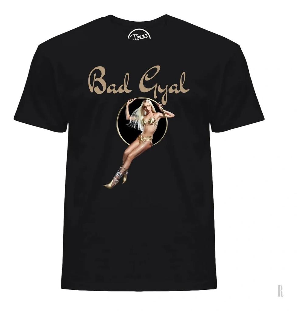 Camiseta Tour Mundial Bad Gyal 2026 Verano Nueva Unisex Moda Femenina Camiseta Oversize de Algodón Puro Estilo Callejero Y2K
