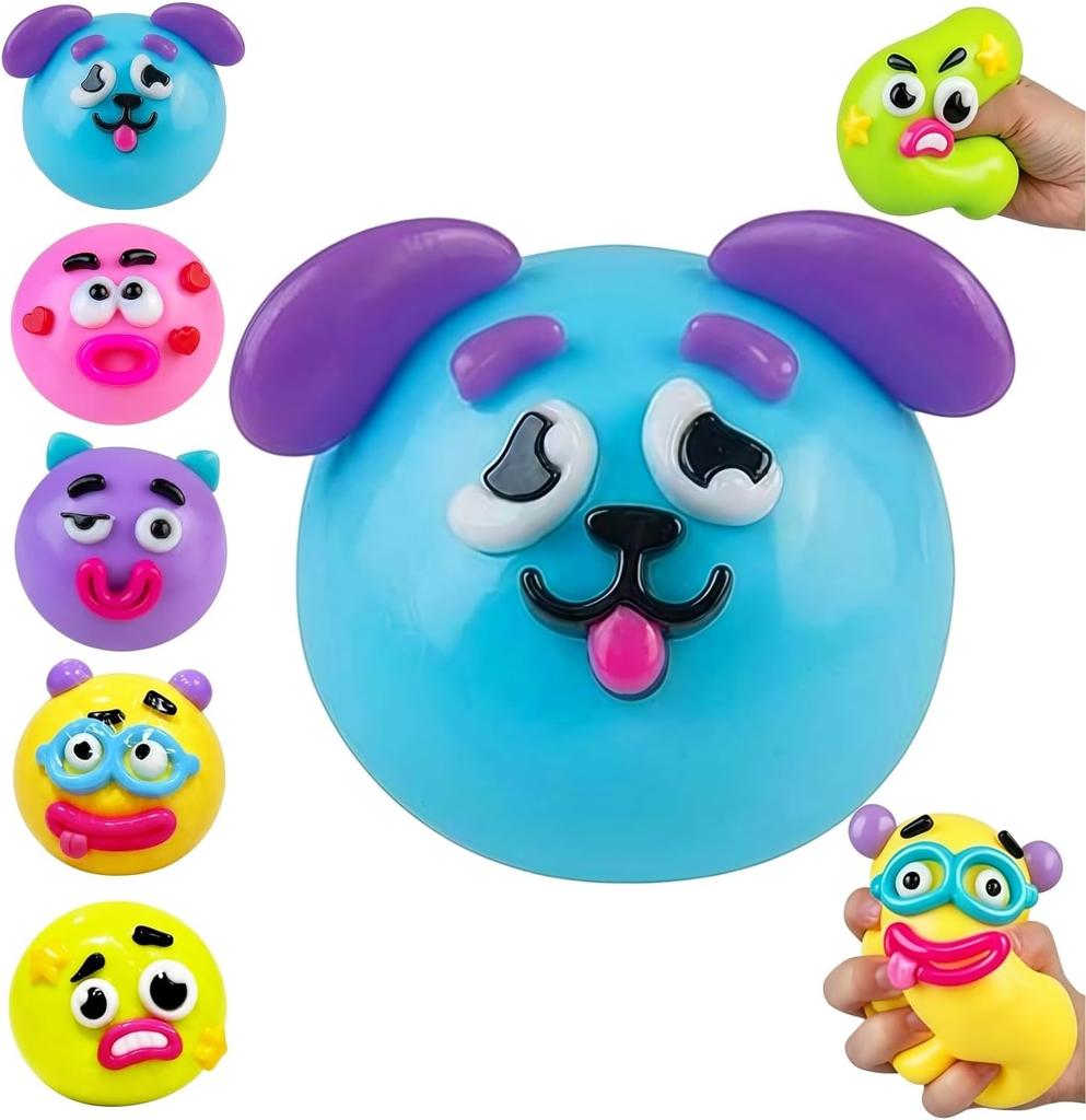 1pcs Smushers Squishy, Cute Easy Squeezy Squishy Funny Face Swap Fidget Balls for Adults Anxiety Relief, Fun Sensory Gifts