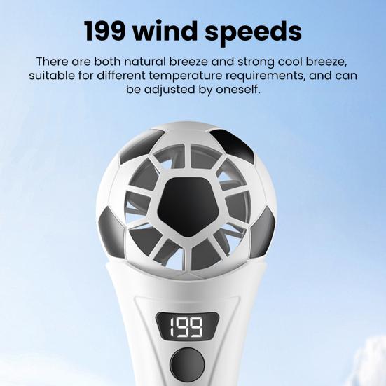 Soccer Handheld Fan, Mini USB Portable Fan with 199 Speeds, Football Shape Cooling Fan for Game Day, Sports Fan Gift