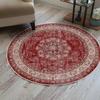 Beiger Vintage Abgenutzter Persischer Medaillon Runder Teppich Rutschfeste Waschbare Matte Für Bauernhaus Wohnzimmer