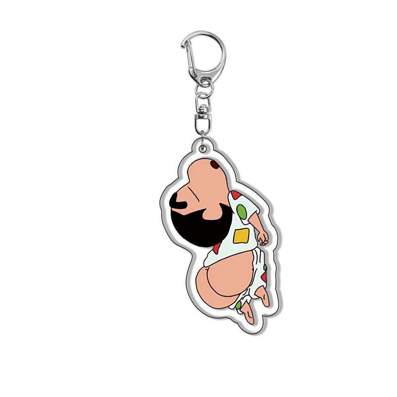 Crayon Shin-chan Acrylic Double Sided Keychain Shinnosuke Nohara Misae Nohara Cartoon Charm Anime Peripherals Cute Cartoon