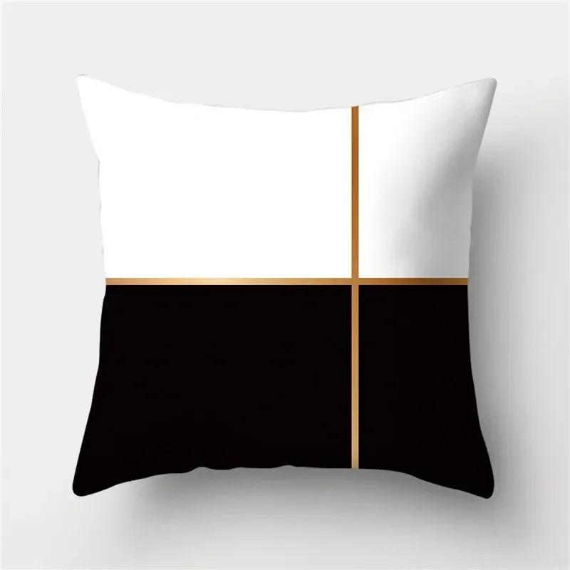 Black and White Geometric Study Pillowcase Office Living Room Home Pillowcase Car Ornaments