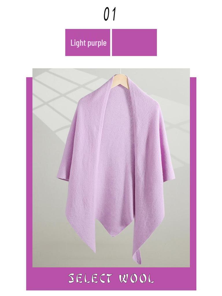 Women's High-End 100% Wool Cheongsam Shawl: Warm Sleeveless Cardigan & Versatile Triangle Scarf for Spring, Autumn, Winter