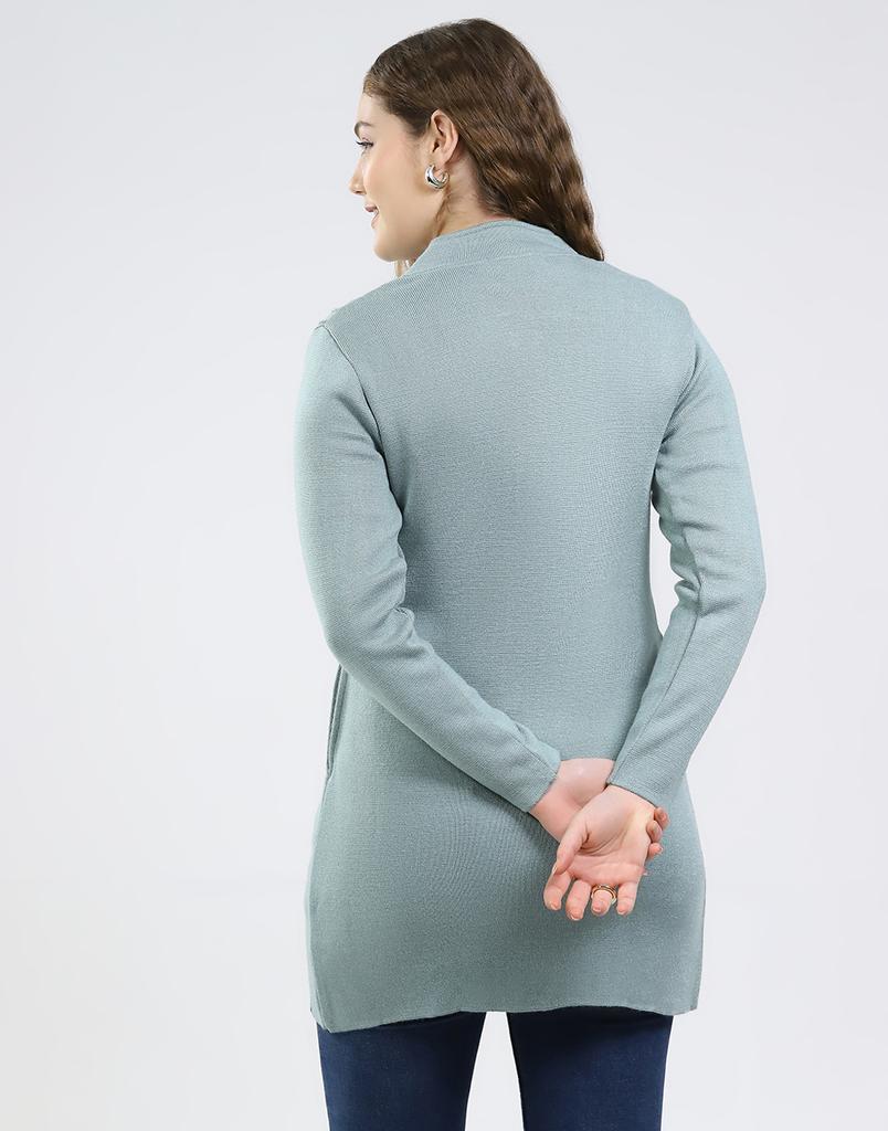 MONTE CARLO Women Round Neck Full Sleeve Knitted Coat
